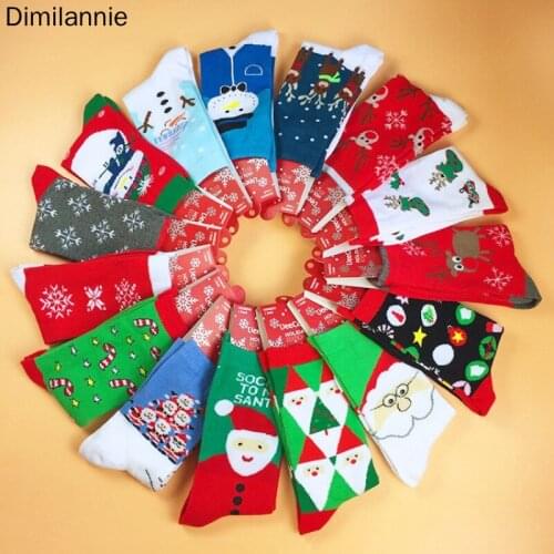 Christmas Socks Unisex Women Adults Novelty Gift Winter Warm Cartoon Santa Claus Deer Xmas Gifts Ankle Sock