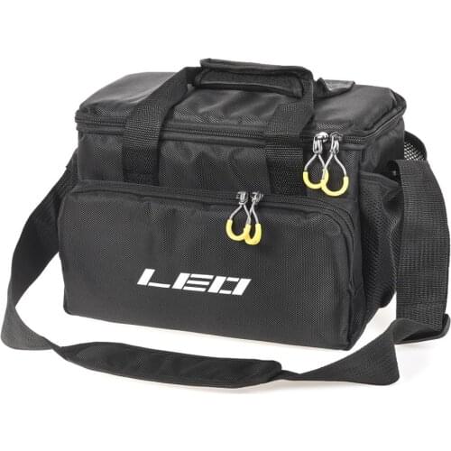 LEO Fishing Bags 28048 Thickened Square Lure Bag Black Fishing Accessories Bag Nylon Without PVC Boxes Pesca 32cm*23cm*20cm