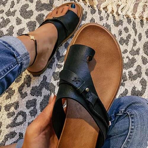 Carina Sandals Womens Open Toe Slippers Flat Heel Flip Flops with EVA Sole Summer Beach Shoes A66