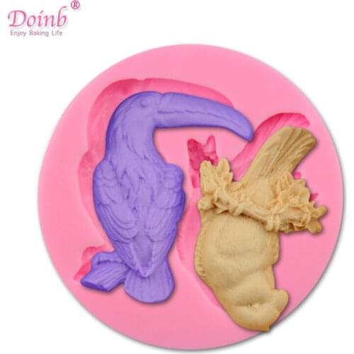DIY Cartoon Animal Bird Parrot Shape Silicone Fondant Soap 3D Cake Mold Cupcake Jelly Candy Chocolate Baking Tool Moulds FQ2250