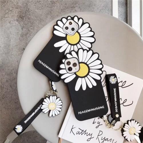 NEW Daisy Silicone Phone Case For iPhone XR XS 11 Pro MAX Cute Case For iPhone X 8 7 6 6S Plus Cover Coque girl Shell