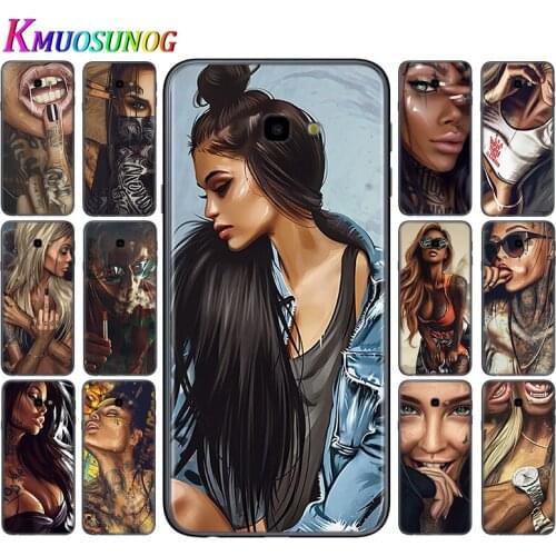 Silicone Cover Sexy Sleeve Tattoo Girl For Samsung Galaxy J8 J7 Duo J6 J5 Prime J4 Plus J3 J2 Core 2018 2017 2016 Phone Case