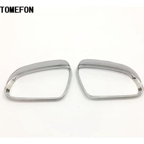 TOMEFON For Hyundai Kona Encino 2018 2019 ABS Chrome Rear Rearview Mirror Rain Shade Cover Glass Sun Visor Shield Frame Styling