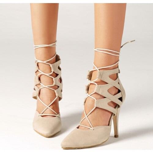 Spring Fashion simple womens shoes high heel shallow mouth sexy nightclub single shoes suede sandals pointed high heels