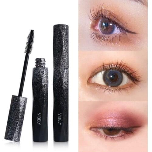 4d Silk Fiber Mascara Waterproof And Easy To Dry Natural Soft Long Eyelash Makeup Mascara Black Thick Eyelash Cosmetics