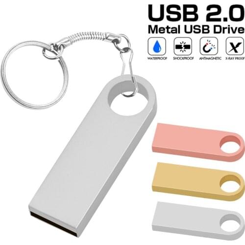 NEW Pendrive 128GB 64GB 32GB 16GB 8GB 4GB USB Flash Drive Metal Waterproof Memory Stick 4 8 16 32 64 128 GB USB Flash Drive 64GB