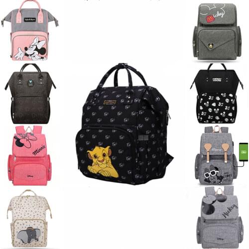 Disney Lion King Diaper Bag Baby Backpack Travel Mommy Bag Waterproof Mommy Maternity Backpack 2021USB Nappy Bag Large Capacit