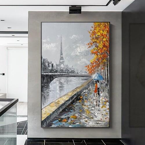 Hand Painted Painting Oil Canvas Waking Landscape Oil Painting For Living Room Wall Art Home Decor Modern Abstract Picture Art