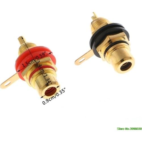 1 Pair RCA Female Socket Connector Chassis Panel Mount Adapter Audio Terminal Plug
