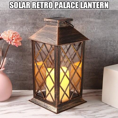 1Pcs Solar Power Hanging Lantern Waterproof LED Flameless Candle Light Outdoor Garden Decoration Lights