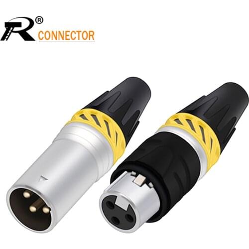 1pc xlr 3pin Male to Female Adapter Plug Waterproof Microphone Cables Plug Audio Socket MIC Audio Connector Adapter