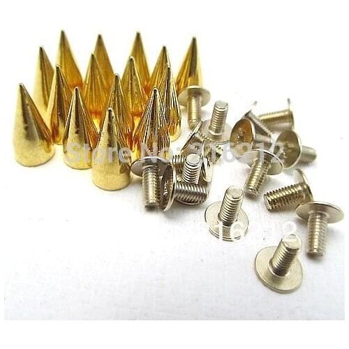 10mm Metal Bullet Spike Stud Punk Bag Belt Clothes Leathercraft Cone Rivet