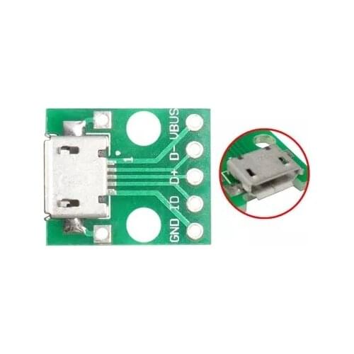 10Pcs MICRO USB To DIP Adapter 5pin Female Connector B Type PCB Converter Breadboard Switch Board SMT Mother Seat