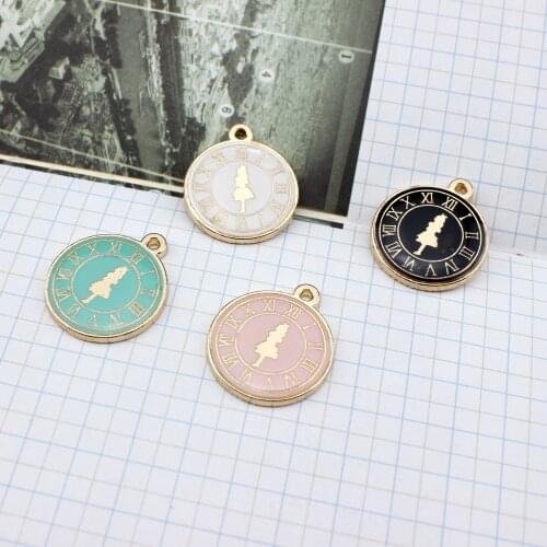 10pcs Drip Oil Alloy Personality Pendant Wall Clock Large Bracelets & Bangles Necklace For Women Necklaces Pendants Diy Jewelry