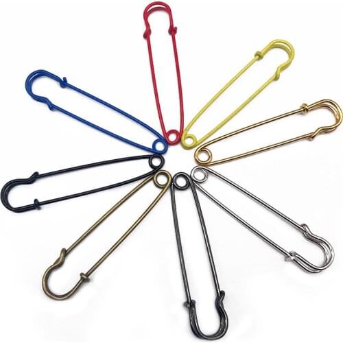 100pcs Large Metal Safety Pins Brooch Shawl Sweater Buckle Wool Weaving Tools Materials Sewing Needles Sweing Tools