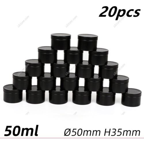 50ml Empty Aluminum Jar Tea Container Tins Storage Packaging Box Sealed Can Pretty Black White Red