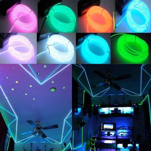 5/3/1m Led Strips Lights EL Wire String Strip Rope Tube Neon Lights Flexible DIY for Bar Home Room Party Waterproof Backlight