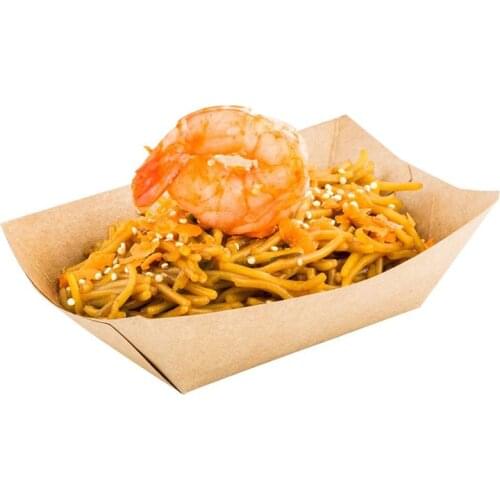 Free Shipping - Parties Catering Supplies, Kraft Paper Boat Take Out Food Plate - 16x11.8cm Containers for Restaurant, 25/Pack