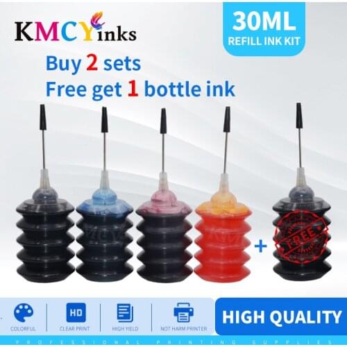 KMCYinks Black Printer Ink capacity 30ml Refill Ink Kit For Inkjet Printer For HP for Canon for Brother Inkjet Printer for hp302