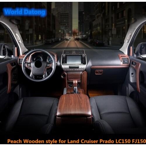 For Toyota Land Cruiser Prado LC150 FJ150 2018 2019 Interior Peach Wooden ABS Decoration Moulding Trim Car Styling Accessories