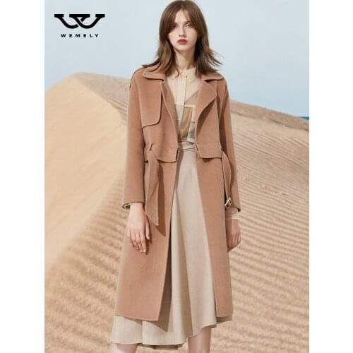 Double sided cashmere coat womens middle and long style 2021 autumn and winter new slim fit loose woolen coat womens coat