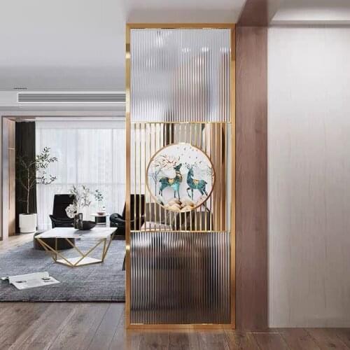 Luxury Stainless Steel Screen, Entrance Partition, Living Room And Bedroom Shelter, Household Metal Glass Screen