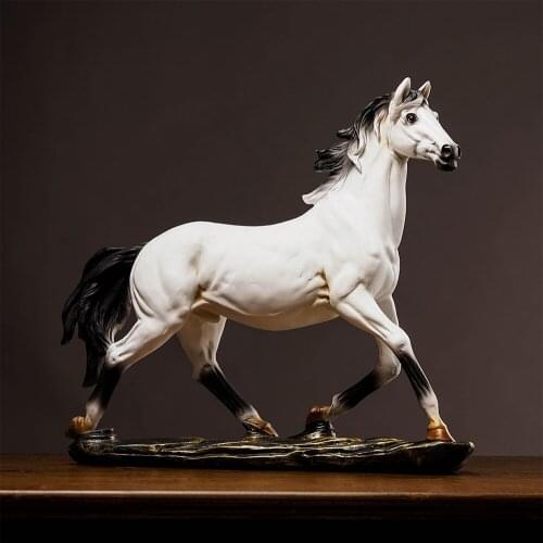 European Horse Sculpture Model Home Office Horse Statue Crafts Ornaments Animal Modern bookshelf Art Decoration Opened Gifts