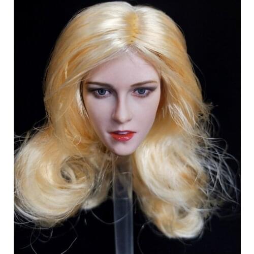 Custom 1/6th Black Long Hair Kristen Stewart Head Scuplt For 12inch Phicen Tbleague JIAOUL Doll Body Model Toy Action figure