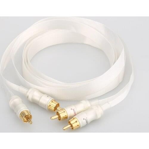 Hifi silver plated cable Blue white Heven king snake Gold Plated RCA interconnect cable
