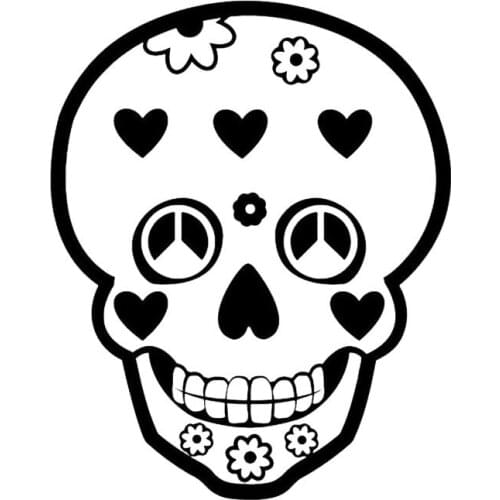 Personality Funny Skull Pattern Sticker High Quality Car Sticker Decoration Personality PVC Anti-UV Waterproof Decal Black/white