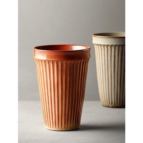 Retro Ceramic Milk Coffee Mugs Handmade Water Mug Breakfast Japan Style Cup Drinkware 400ML Pottery Cups