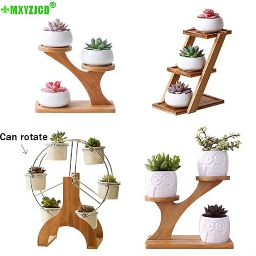 Succulents Ceramic Potted Home Desktop Can Rotate Ferris Wheel Flower Pot Creative Decoration Office Flower Container