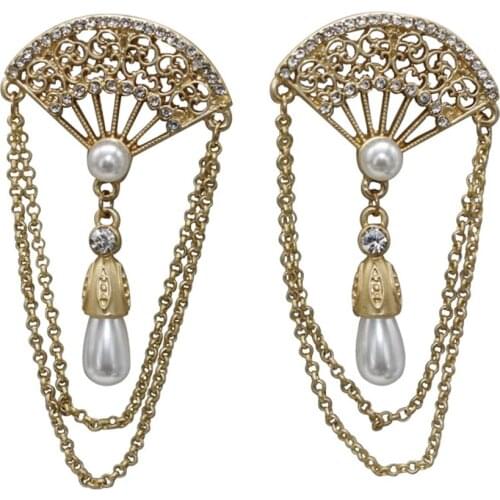 Ydgy classic Fan Earrings tassel retro water drop pearl earrings decorate face super beauty accessories wholesale