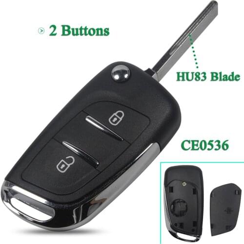 Bilchave 10pcs Modified 2 Buttons Flip Remote Car Key Shell For Peugeot 307 408 308 For Citroen C4 C5 Key Case NO LOGO
