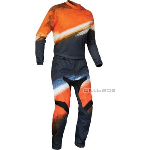 Motocross Racing Gear Set MTB ATV UTV Bike Cycling Jersey Pants Mountain Bicycle Offroad Kits Motorbike Orange Suit Mens