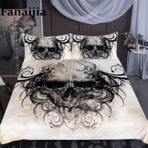 Fanaijia 3D sugar skull bedding set queen size Duvet Cover winter bed set king size comforter set