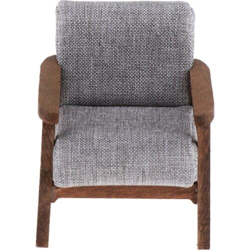 Dollhouse Sofa Chair Miniature Furniture, 1/12 Dolls House Couch Single Sofa Armchair