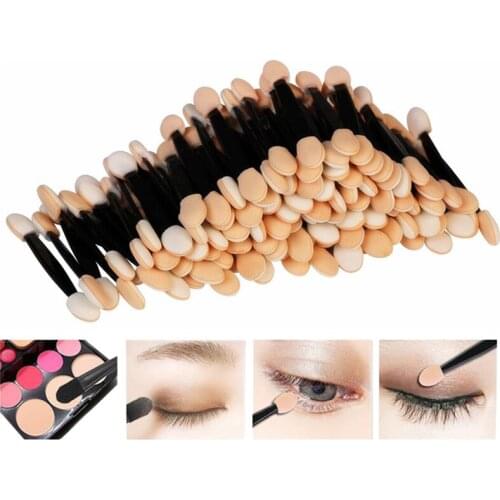 LTWEGO 50PCS Disposable Eyeshadow Brush Dual Sided Sponge Nylon Kit Makeup Eye Shadow Brushes For Cosmetic Applicator Make up