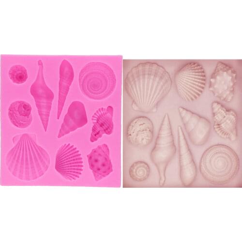 M0089 Sea Shell And Conch Shaped fondant cake silicone moulds for Kitchen,Dining & Bar accessories for decoration tools