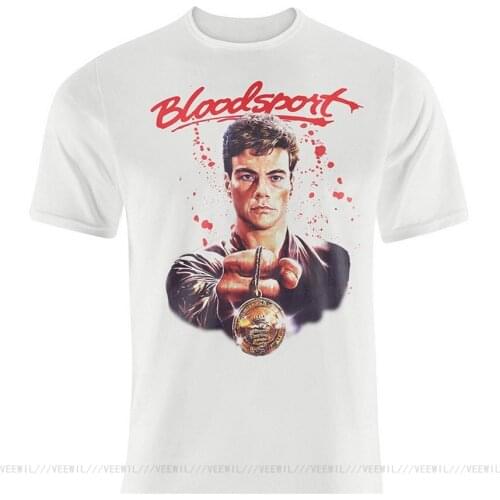 Mens Awesome Jean Claude Van Damme Bloodsport Movie T-Shirt Loose Men Casual Short Sleeve T Shirts