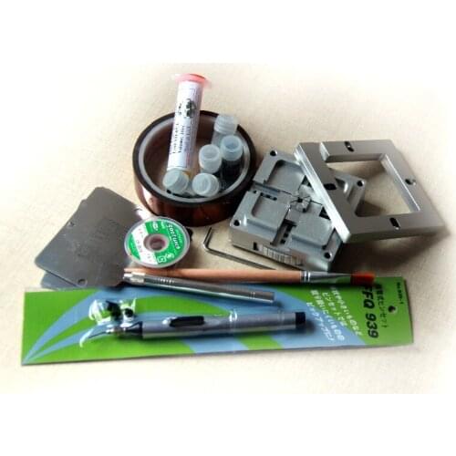 BGA Rework Kit 80*80 or 90x90 Universal fixtures Bga Reballing Stencil Kit for Laptop Gameconsole 10 pcs Stencil + free gifts