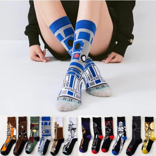 Star Wars Movie socks Master Yoda R2-D2 Cosplay Socks Wookiee Jedi Knight Novelty Mens Womens Socks Spring Autumn Winter
