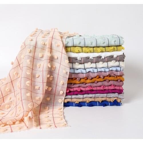 2020 NEW Flocked bubble chiffon scarf hijabs for muslim women soild color breathable islamic headscarf arab head scarves
