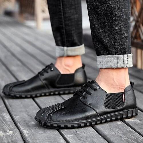 New Handmade Men Casual Shoes High Quality Mens Shoes Lace-up Antiskid Hiking Outdoor Sneakers Spring Autumn Fashion Comfortable