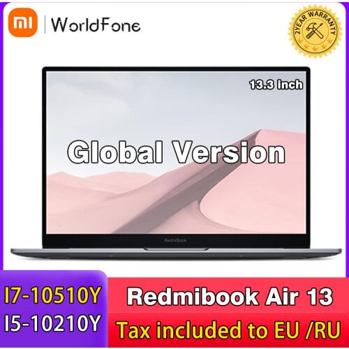 Orinigal Xiaomi Mi Notebook RedmiBook Air 13.3 Inch 10th Intel-Core i7-10510Y 16GB LPDDR3 512GB SATA SSD 2.5K Screen Thin Laptop