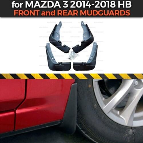 Front and rear mudguards case for Mazda 3 2014-2018 HB ABS plastic 1 set / 4 pieces molding decoration car styling tuning