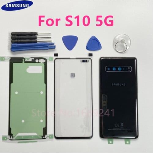 Front Screen Glass Lens + Back Cover Battery Door Rear Case Housing Replacement For SAMSUNG Galaxy S10 5G Version G977B G977U