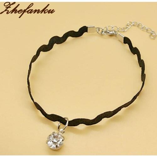 Retro Wave Lace Anklets Charming Small Shining Rhinestone Pendant Anklet Bracelet Hot Foot Jewelry Accessories