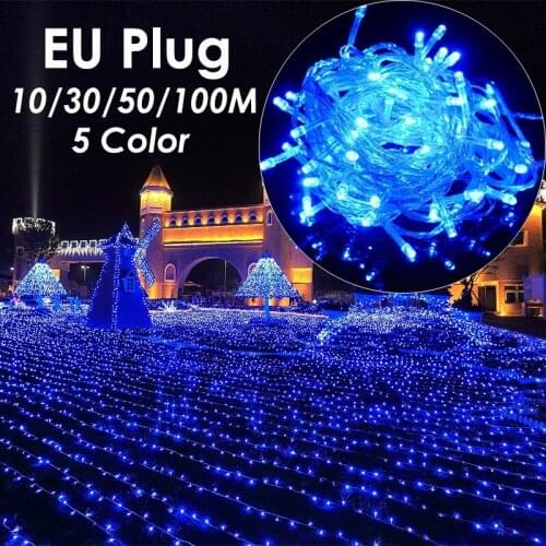 EU Plug 10M to 100M LED Christmas Decoration Lighting Outdoor Fairy String Light for Wedding New Year Xmas Navidad Garland