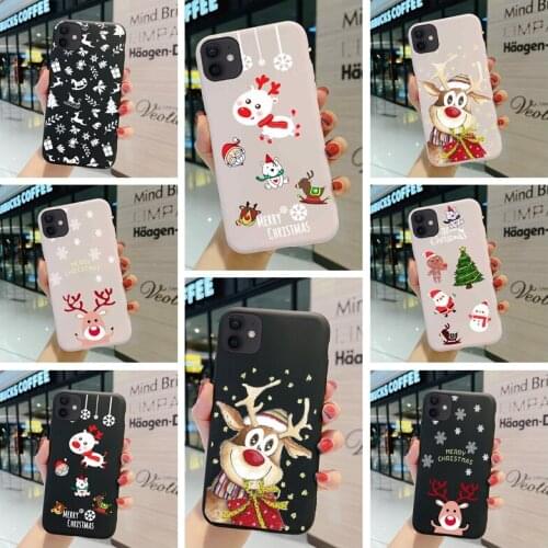Christmas Festival Carcasas For Iphone 5 5s se 6 6S 7 8 Plus X XS XR MAX 11 12 13 Pro Mini Girl Silicone Cartoon Case Cover Deer